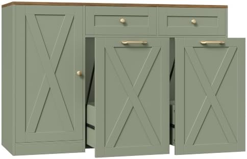 12.5 Gallon Trash Can Cabinet in Sage Green