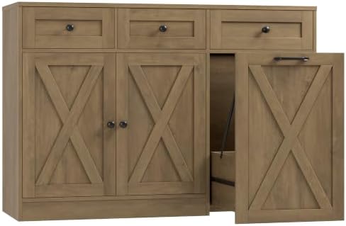 13 Gal. Kitchen Trash Can Cabinet in Brown