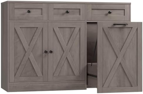 13 Gal. Kitchen Trash Can Cabinet in Grey