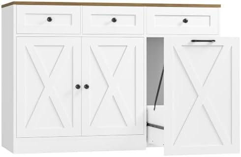 13 Gal. Kitchen Trash Can Cabinet in White