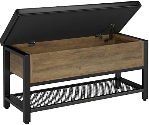 40" W Storage Bench in Rustic Brown
