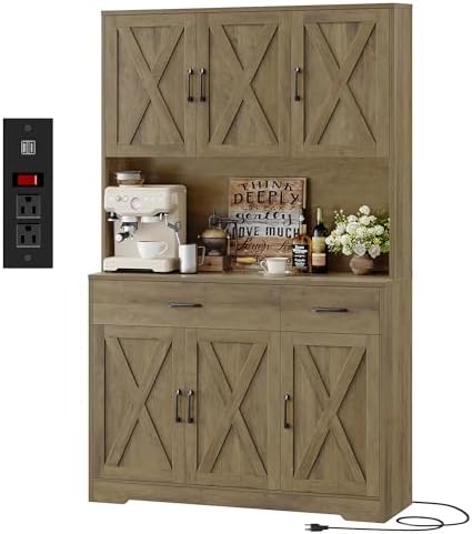 71" Kitchen Pantry Storage Cabinet