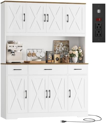71" Tall Kitchen Pantry Storage Cabinet in White