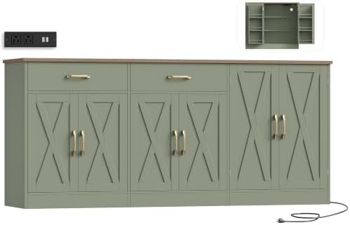 71" W Kitchen Buffet Cabinet with Storage