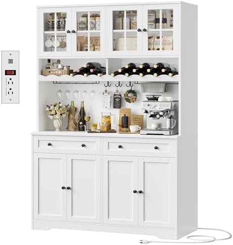 75"H Kitchen Pantry Storage Cabinet in White