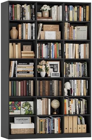 86" H Triple Wide Bookshelf and Bookcase in Black
