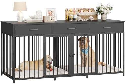 Double Dog Crate in Black