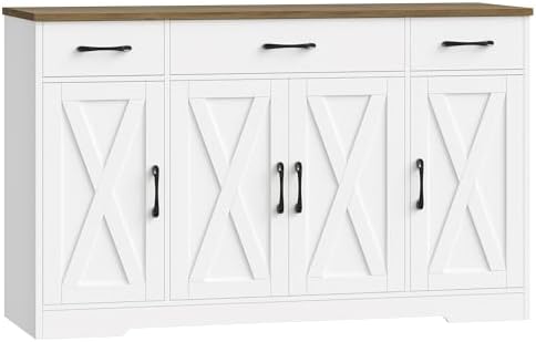 Kitchen Buffet Sideboard Storage Cabinet in White