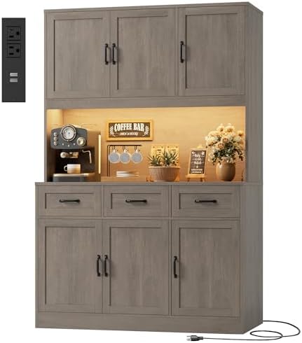 Kitchen Pantry Storage Cabinet in Ash Gray
